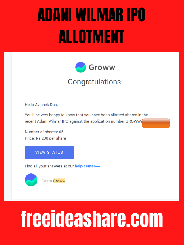 Adani Wilmar IPO Allotment Done