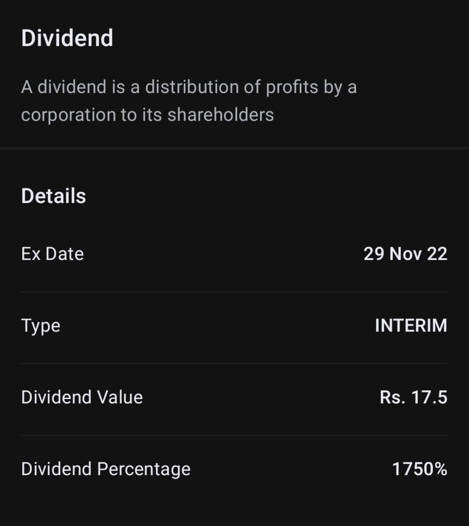 Dividend share list